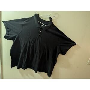 New Without Tags Kingsize 7XL Black Polo Style Short Sleeve Shirt